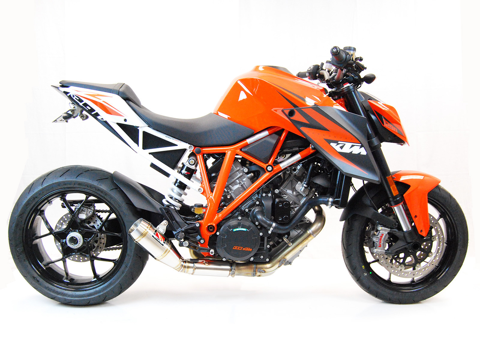 GP Slip On Exhaust - for 14-16 KTM 1290 Super Duke R - Click Image to Close