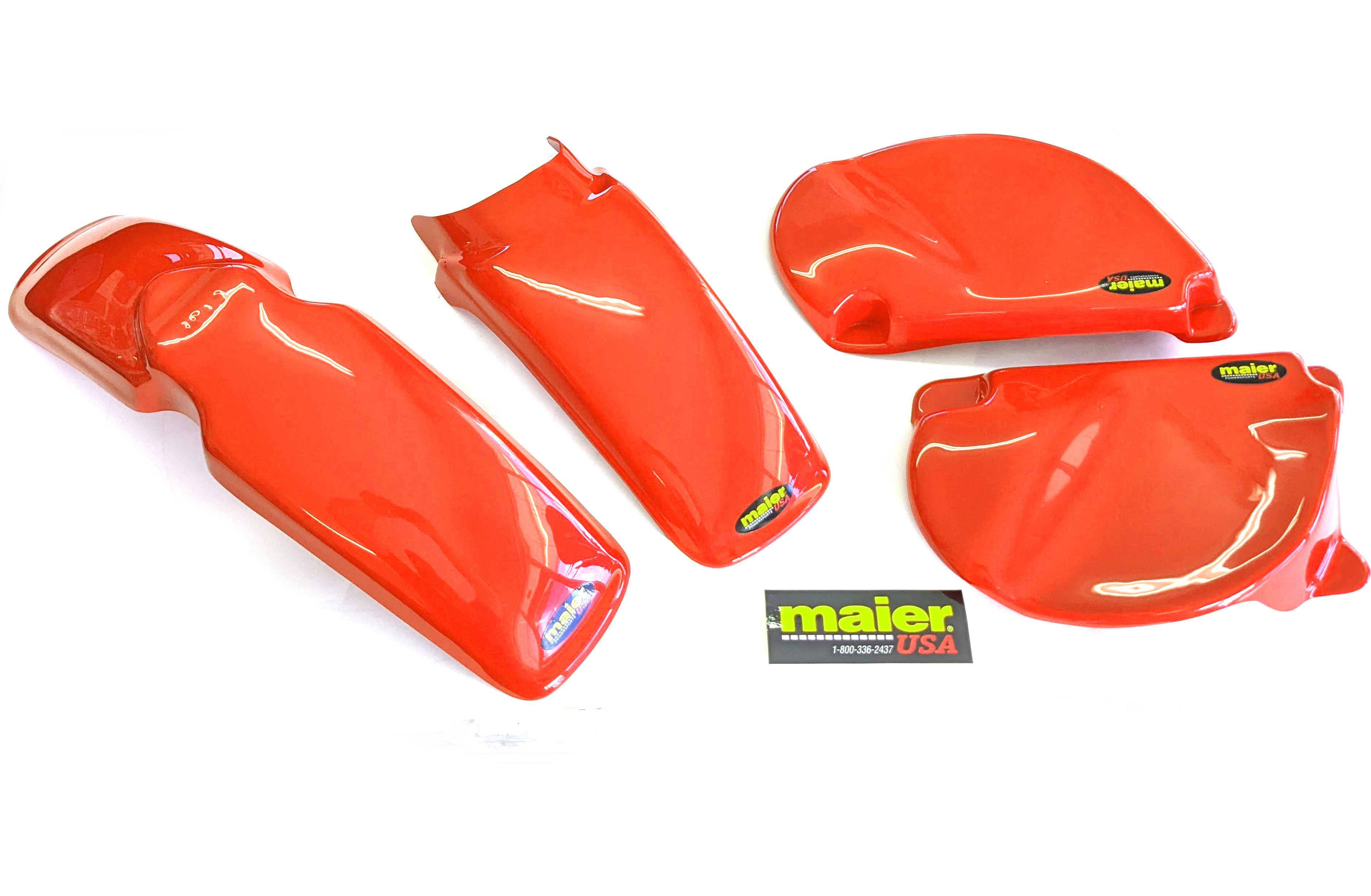 Honda Orange Front & Rear Fenders & Side Panels - 77-82 Honda XR75/XR80 - Click Image to Close