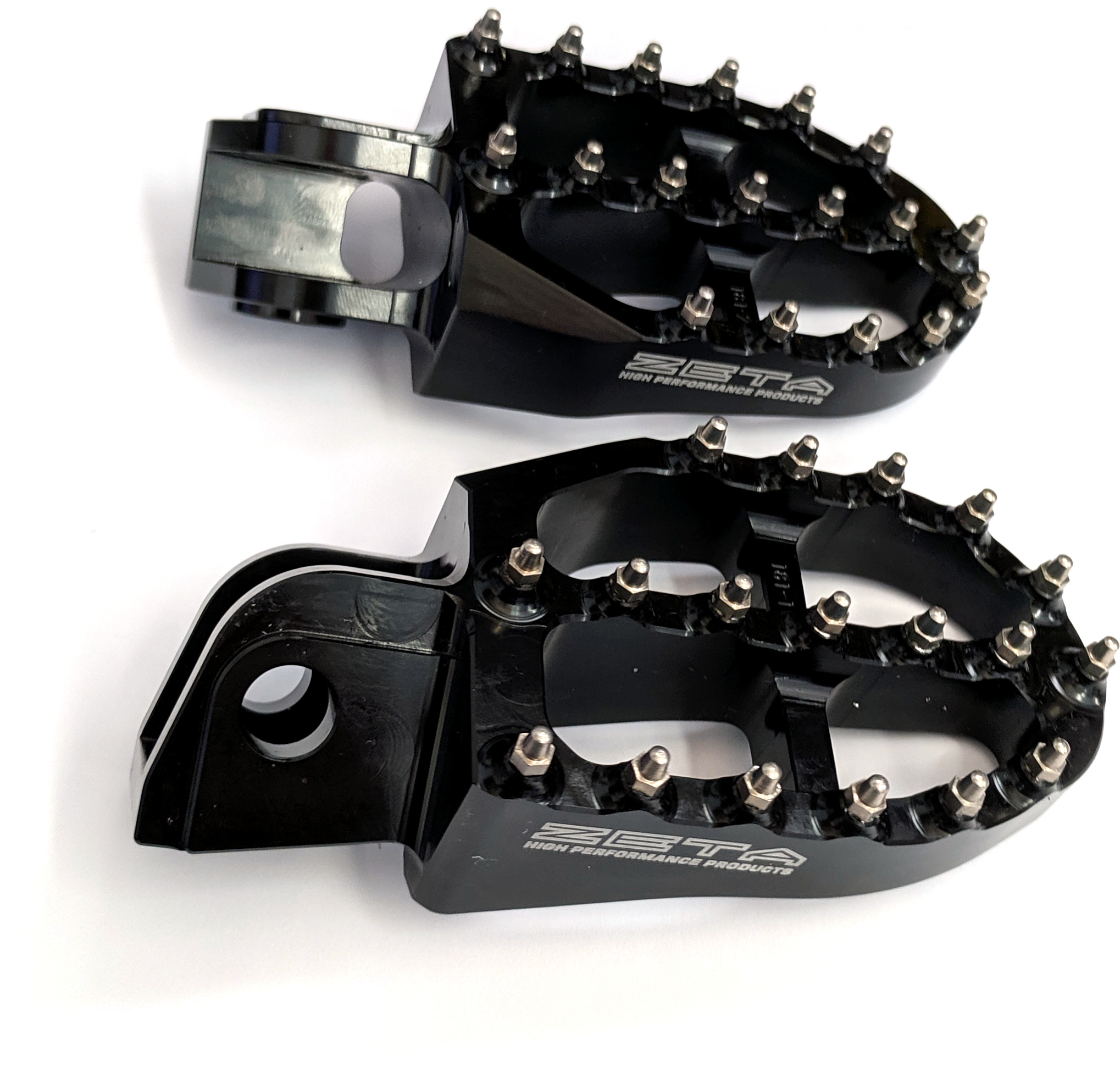 57mm Ultra Wide Black Aluminum Footpegs - KTM & Husq. Mini SX - Click Image to Close