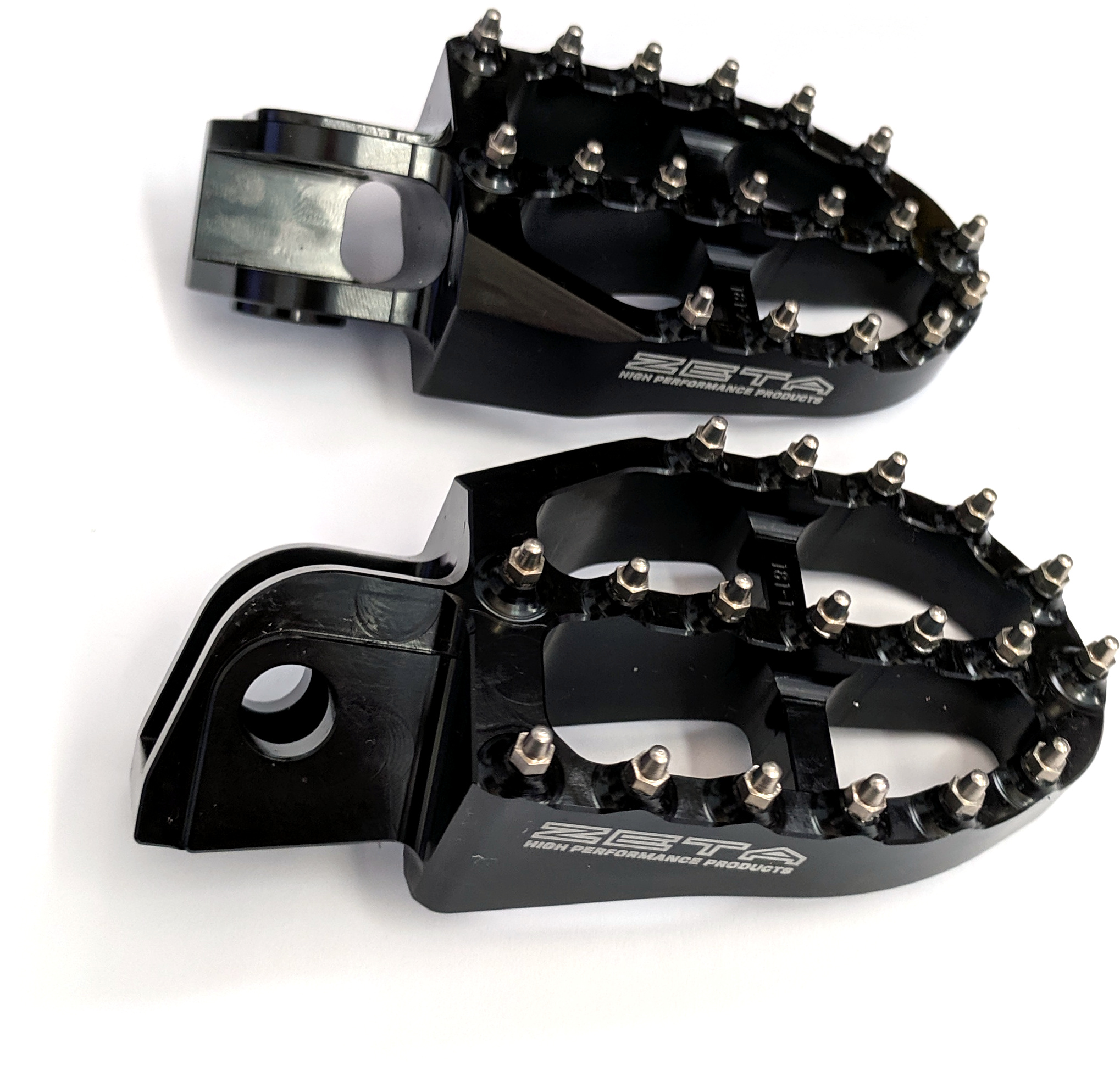 57mm Ultra Wide Black Aluminum Footpegs - For KTM & Husq. Mini SX - Click Image to Close