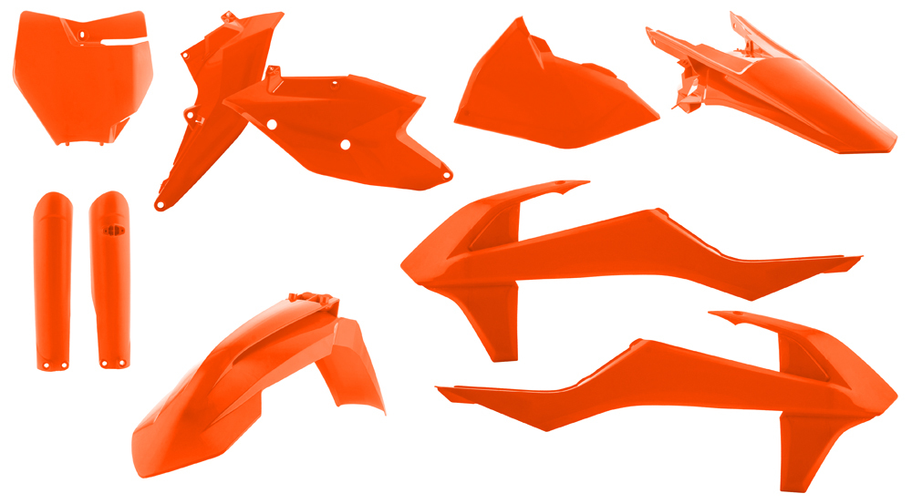 Full Plastic Kit - Orange - Fits Many 16-18 KTM 125-450 - Click Image to Close