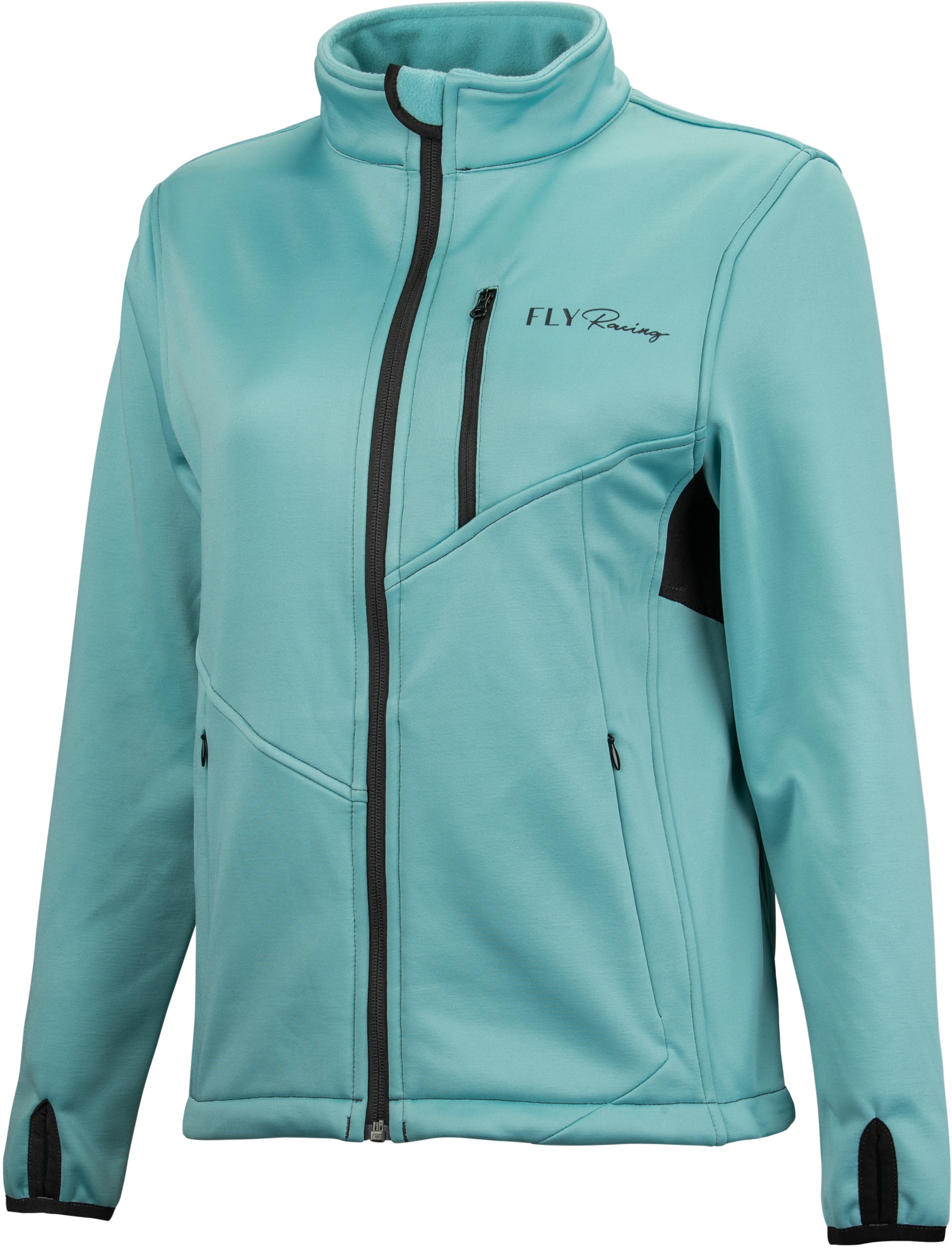 Fly Racing Women's Mid Layer Jacket Blue Large - Moisture wicking mid layer jacket, women's large, blue - Click Image to Close