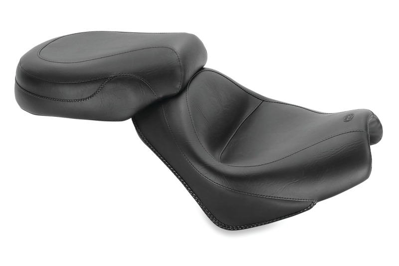 Mustang Wide Vintage 2Pc Seat Black Fits 02-08 Honda VTX1800R/S - Click Image to Close