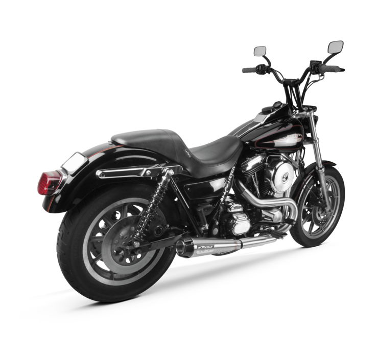 2-1 Comp-S Brushed Full Exhaust CF Cap - For 87-99 HD FXR Dyna - Click Image to Close