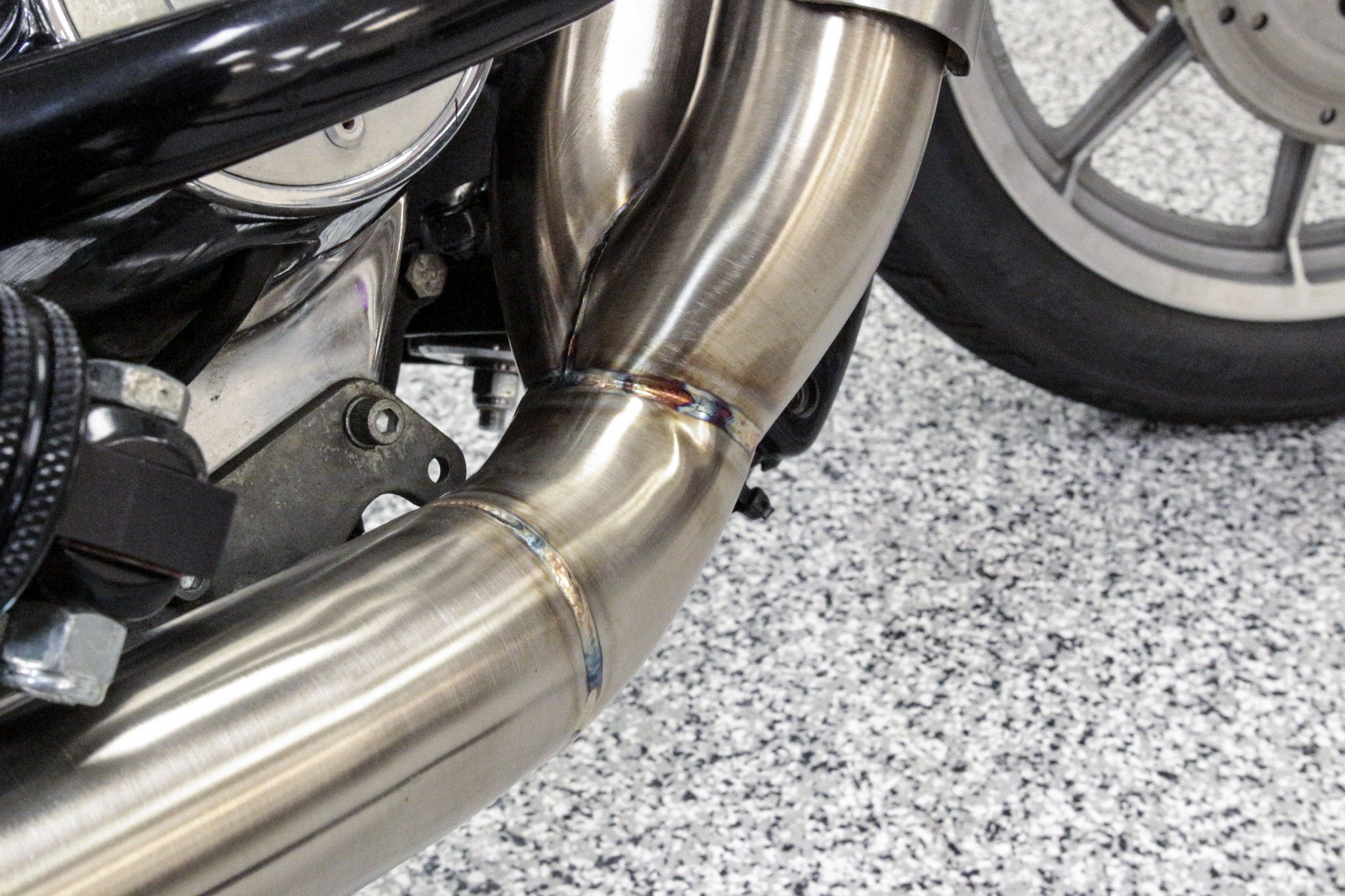 2-1 Comp-S Brushed Full Exhaust CF Cap - For 87-99 HD FXR Dyna - Click Image to Close