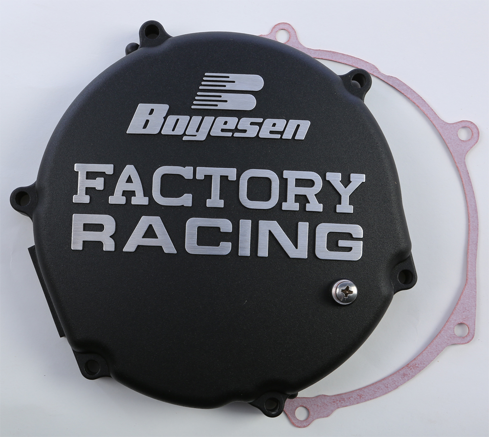 Black Factory Racing Clutch Cover - 03-04 Kawasaki KX250 - Click Image to Close