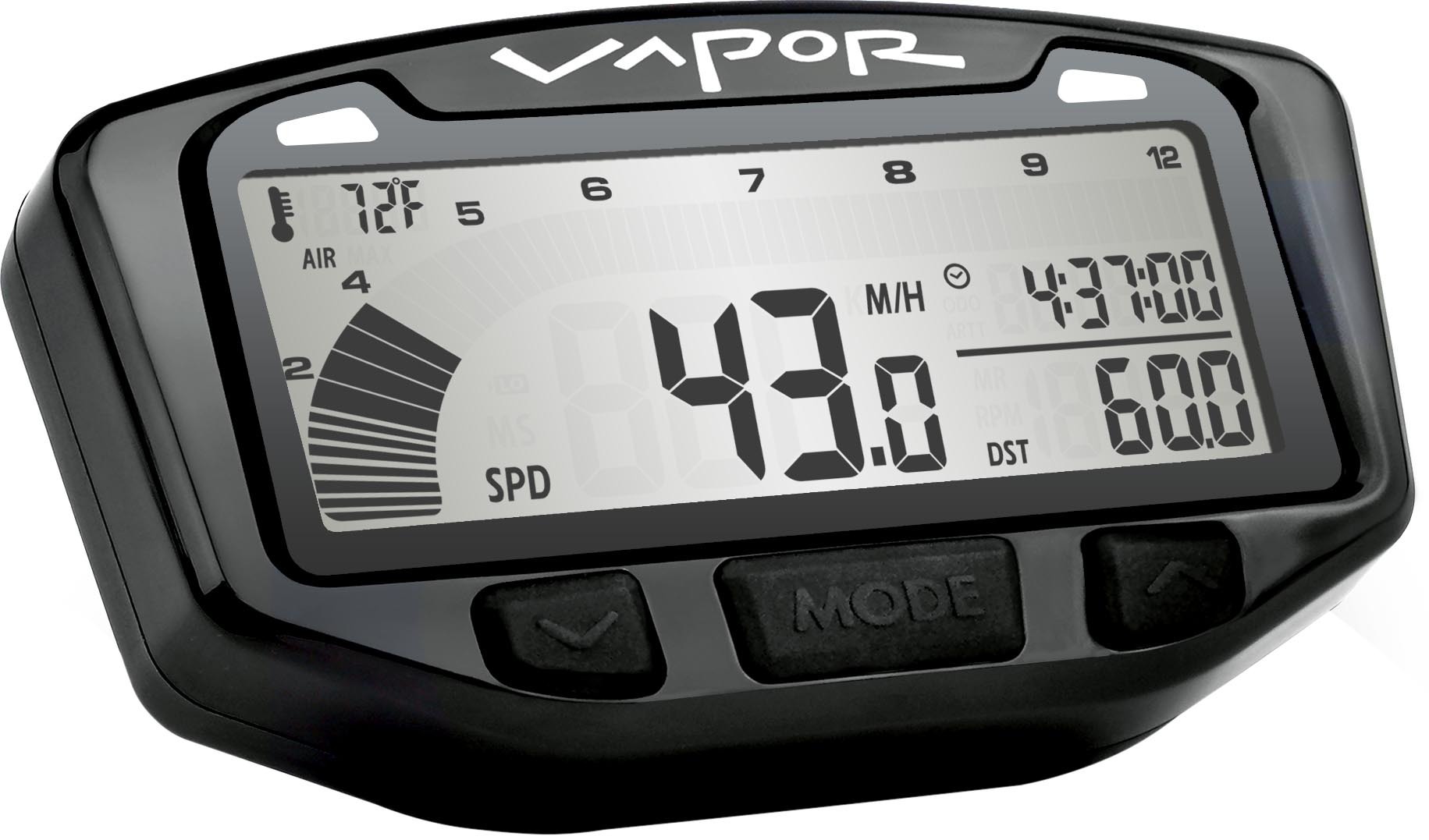 Vapor Speedometer Computer Kit w/Tach & Temp - Air Cooled w/ Standard Forks - 12MM CHT - Click Image to Close