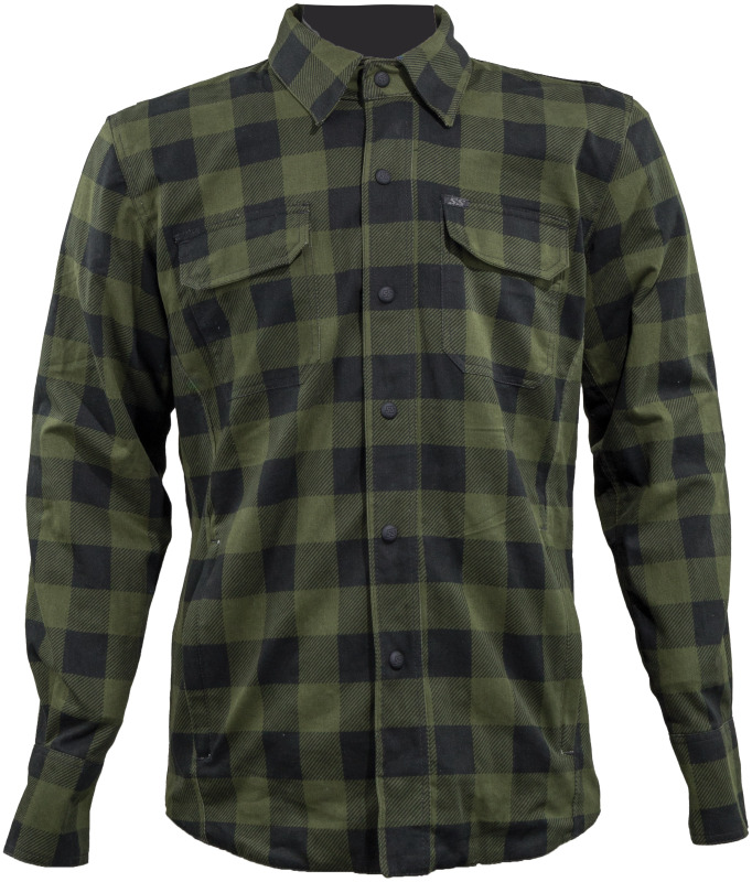 Speed and Strength True Grit Armored Motoshirt Olive/Black 2XL - Armored riding shirt, Olive/Black, Size 2XL - Click Image to Close