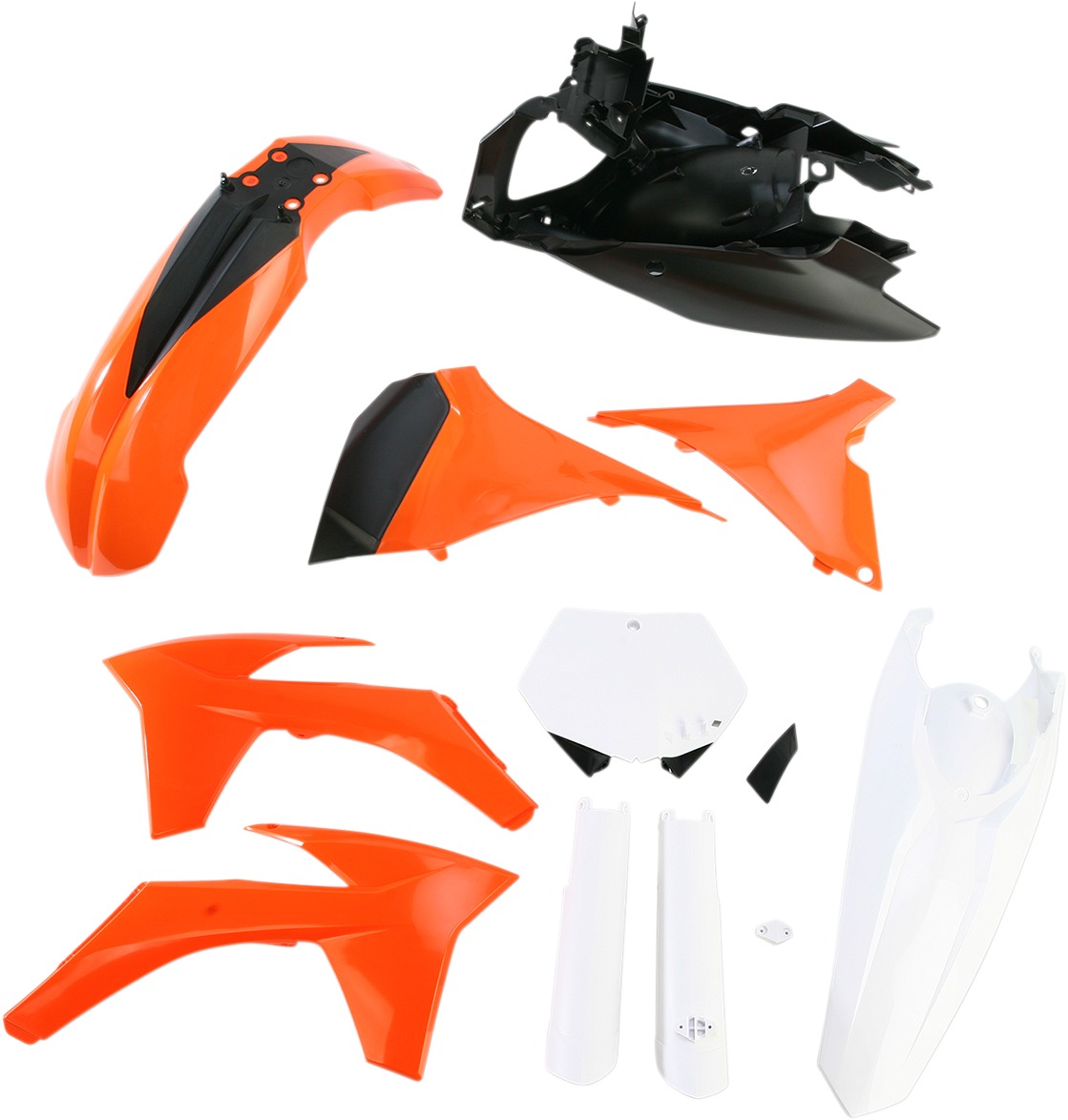 Full Plastic Kit - Orange / White / Black Original 2011 - Fits Many 11-12 KTM 125-450 - Click Image to Close
