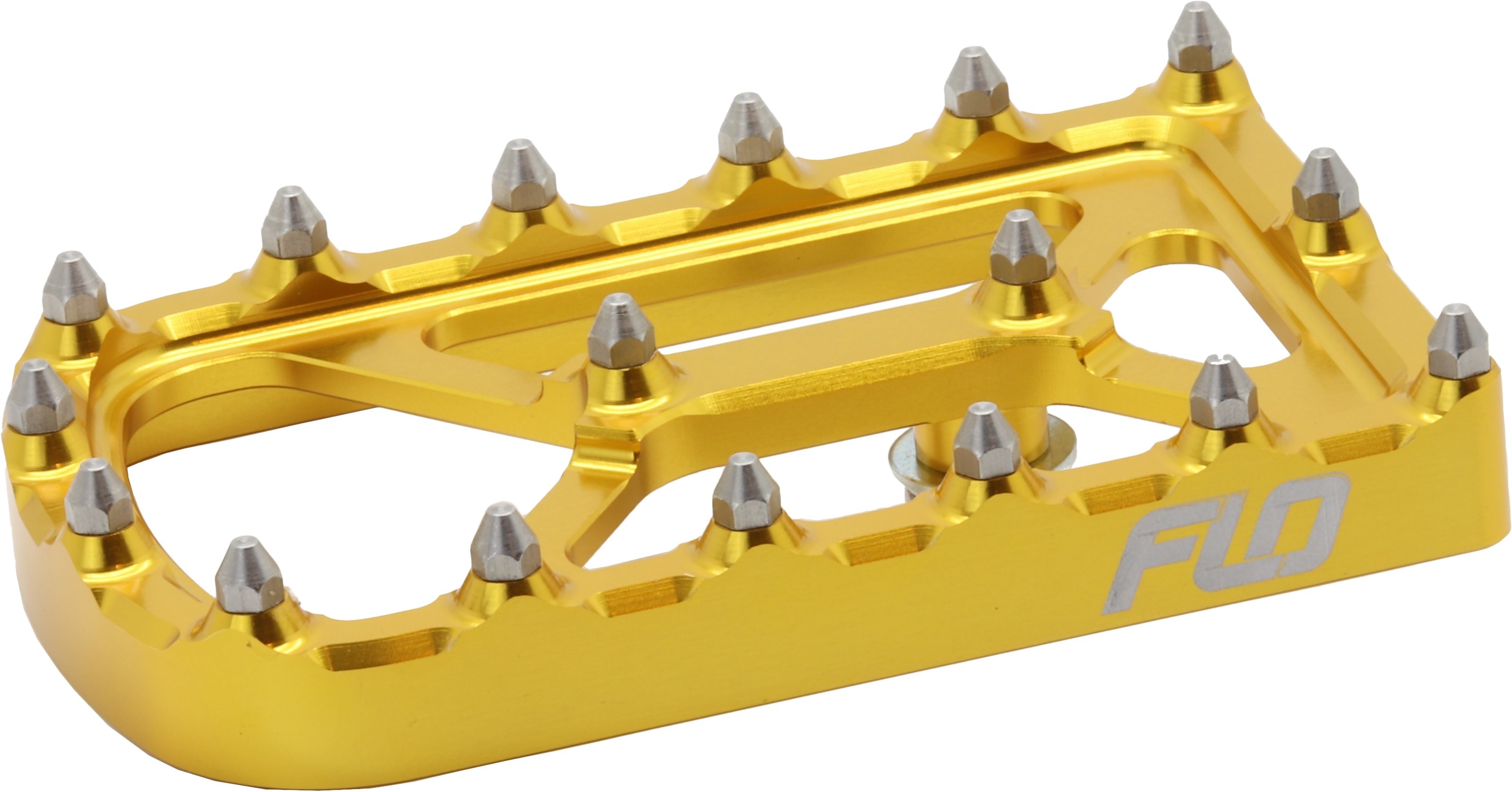 FLO Motorsports Universal Touring Brake Pedal Tip Gold - Gold brake pedal tip for Harley Touring models - Click Image to Close