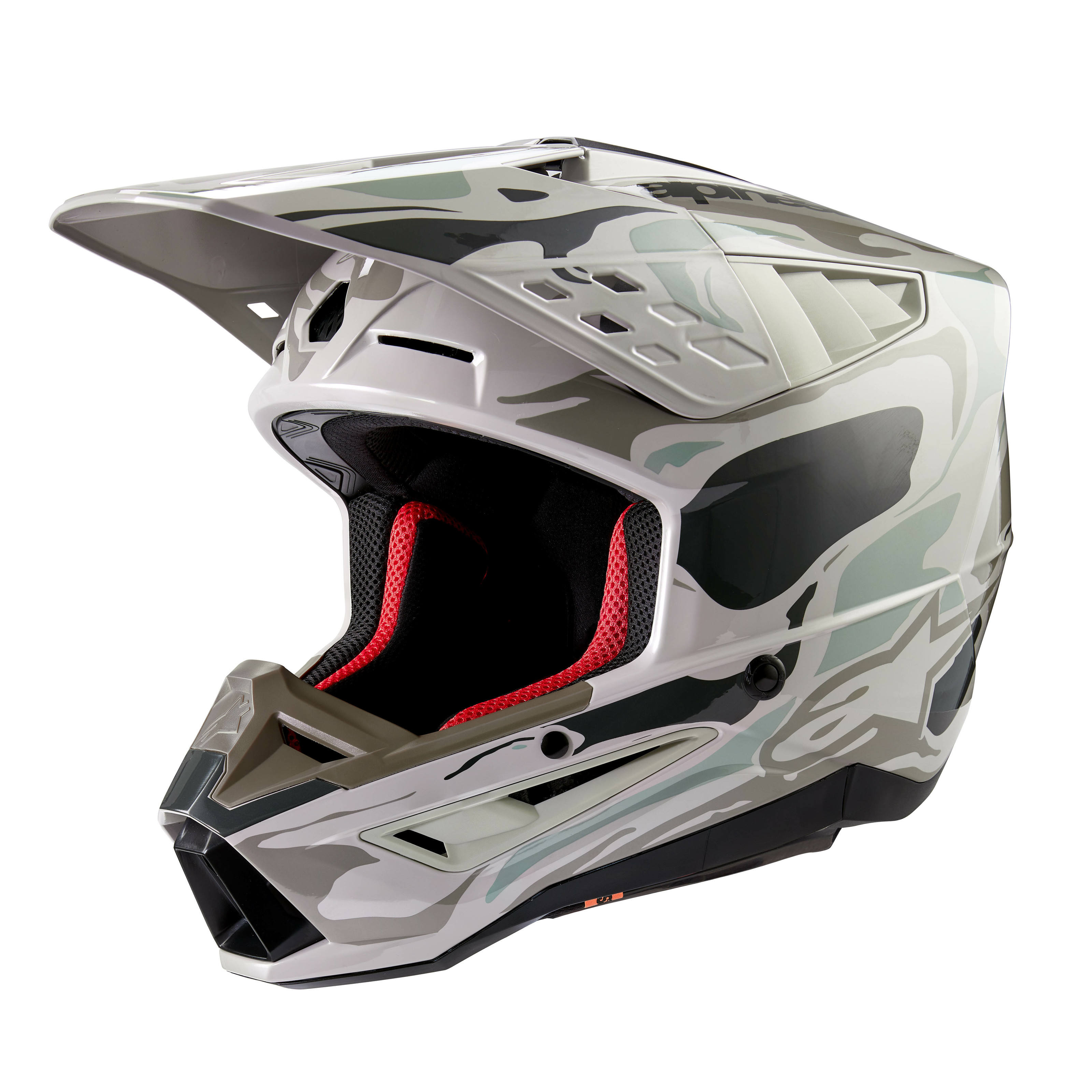 Alpinestars S-M5 Helmet Warm Grey/Celadon Green Large Offroad - Offroad helmet, Large, Warm Grey/Celadon Green - Click Image to Close