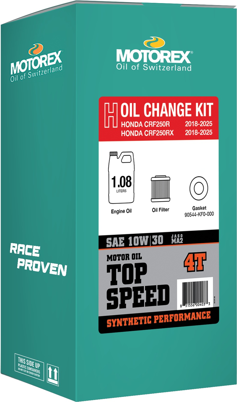 Motorex Top Speed Oil Change Kit For Honda CRF250R/CRF250RX - 1.08L 10W/30 w/ Premium Oil Filter - Click Image to Close