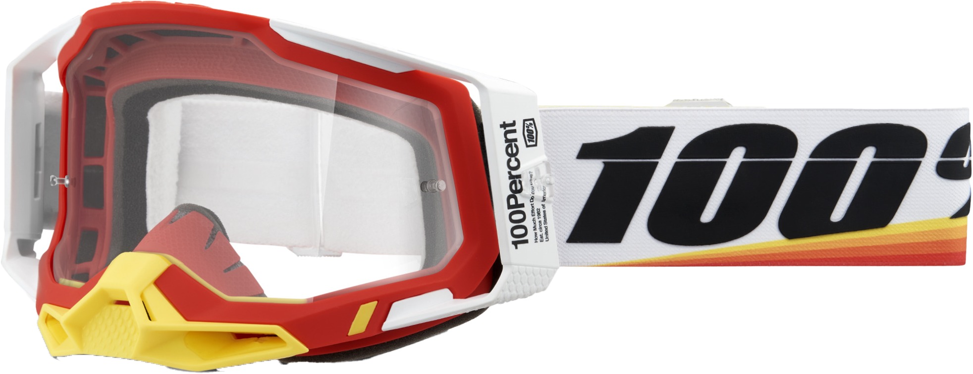 100% Racecraft 2 Goggles Arsham Red Clear Lens Adult Unisex - Clear lens, Arsham Red, adult unisex, Racecraft 2 - Click Image to Close