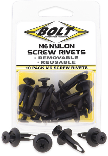 Yamaha Style M6 Screw Rivet - 10 Pack - Replaces 90269-07805 & -06002 - Click Image to Close