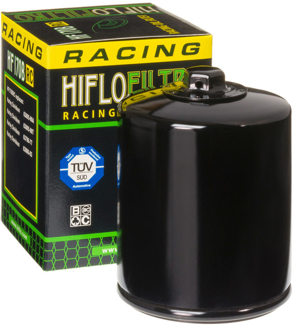 Race Oil Filter - Black - For 80-18 H-D Tour Sftail Dyna Sport - Click Image to Close