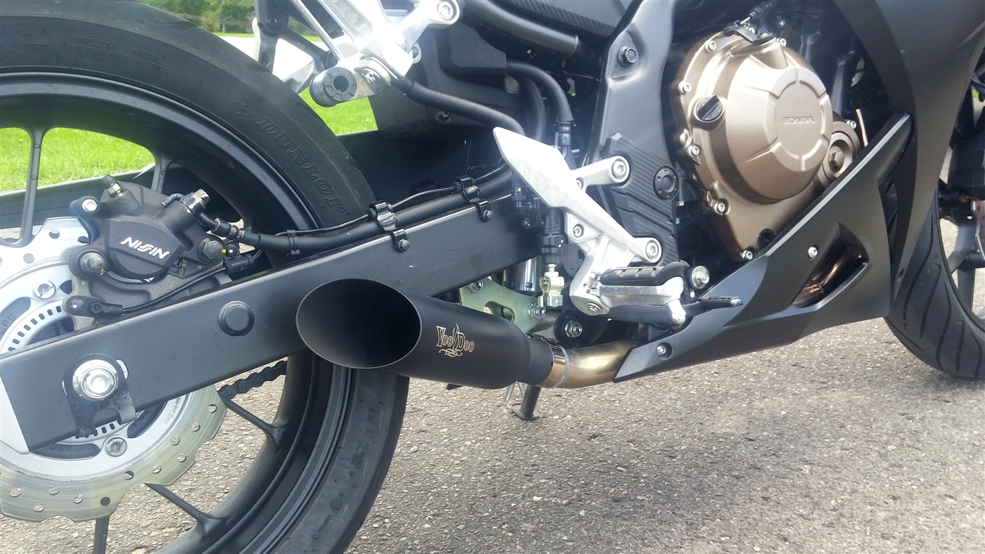 Black Shorty Slip On Exhaust - For Honda CBR500R - Click Image to Close