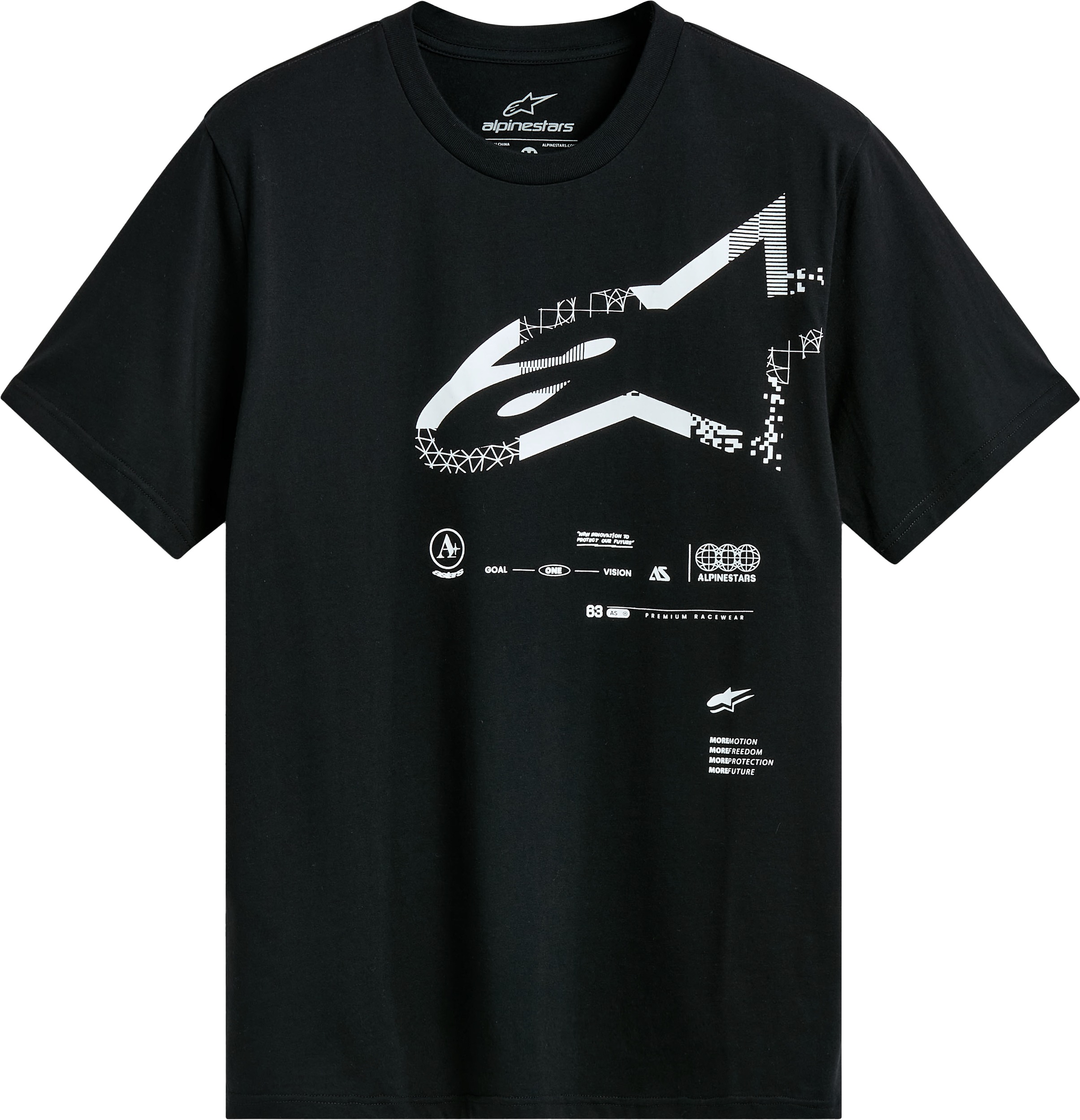 Alpinestars Geografica SS CSF Tee Black XL Men's Short Sleeve Shirt - Men's short sleeve tee Black XL by Alpinestars - Click Image to Close