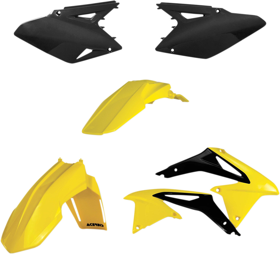 Plastic Kit - Yellow/Black - 08-17 Suzuki RMZ450 - Click Image to Close