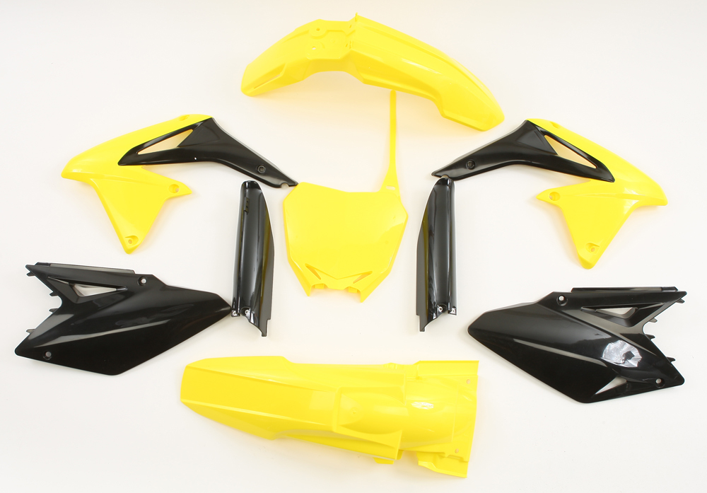 Full Plastic Kit - Yellow/Black - For 08-17 Suzuki RMZ450 - Click Image to Close