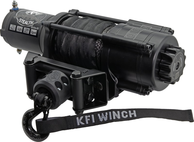 KFI Stealth Series 4500LB Wide Winch with Synthetic Cable for UTVs - Click Image to Close
