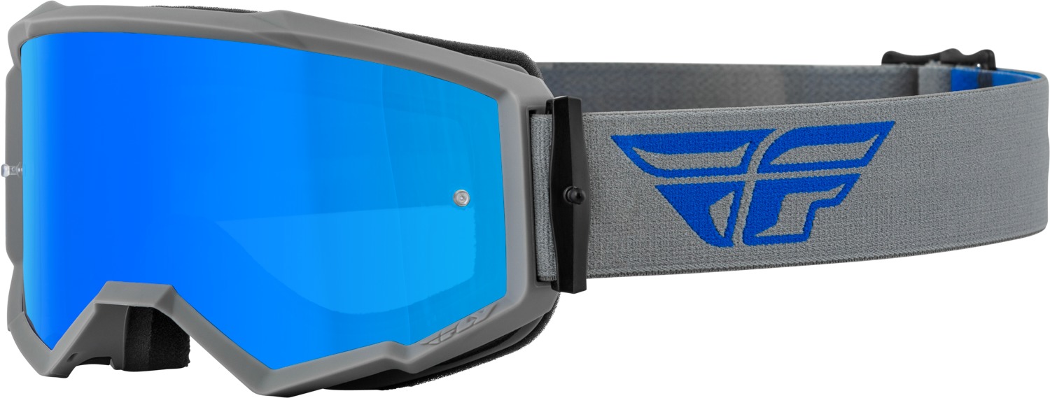 Zone Goggles Grey/Blue w/ Sky Blue Mirror/Smoke Lens - Click Image to Close