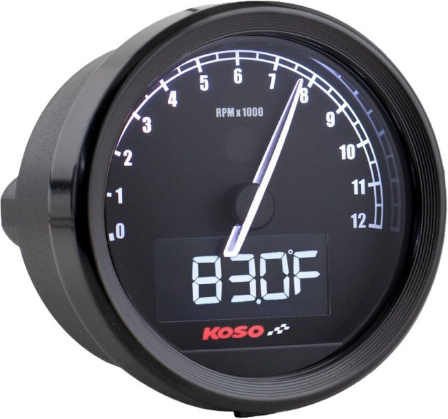 KOSO TNT-05R D60 Multifunction Tachometer and Gauge - Multifunction tachometer and gauge for street bikes - Click Image to Close