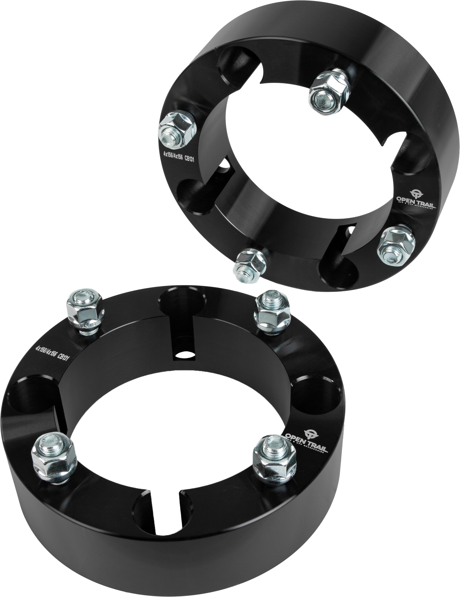 Open Trail Wheel Spacer 2in 4/156 Stud 12mm x 1.5mm Black Pair - 2in wheel spacers 4/156 stud 12mm x 1.5mm Black - Click Image to Close