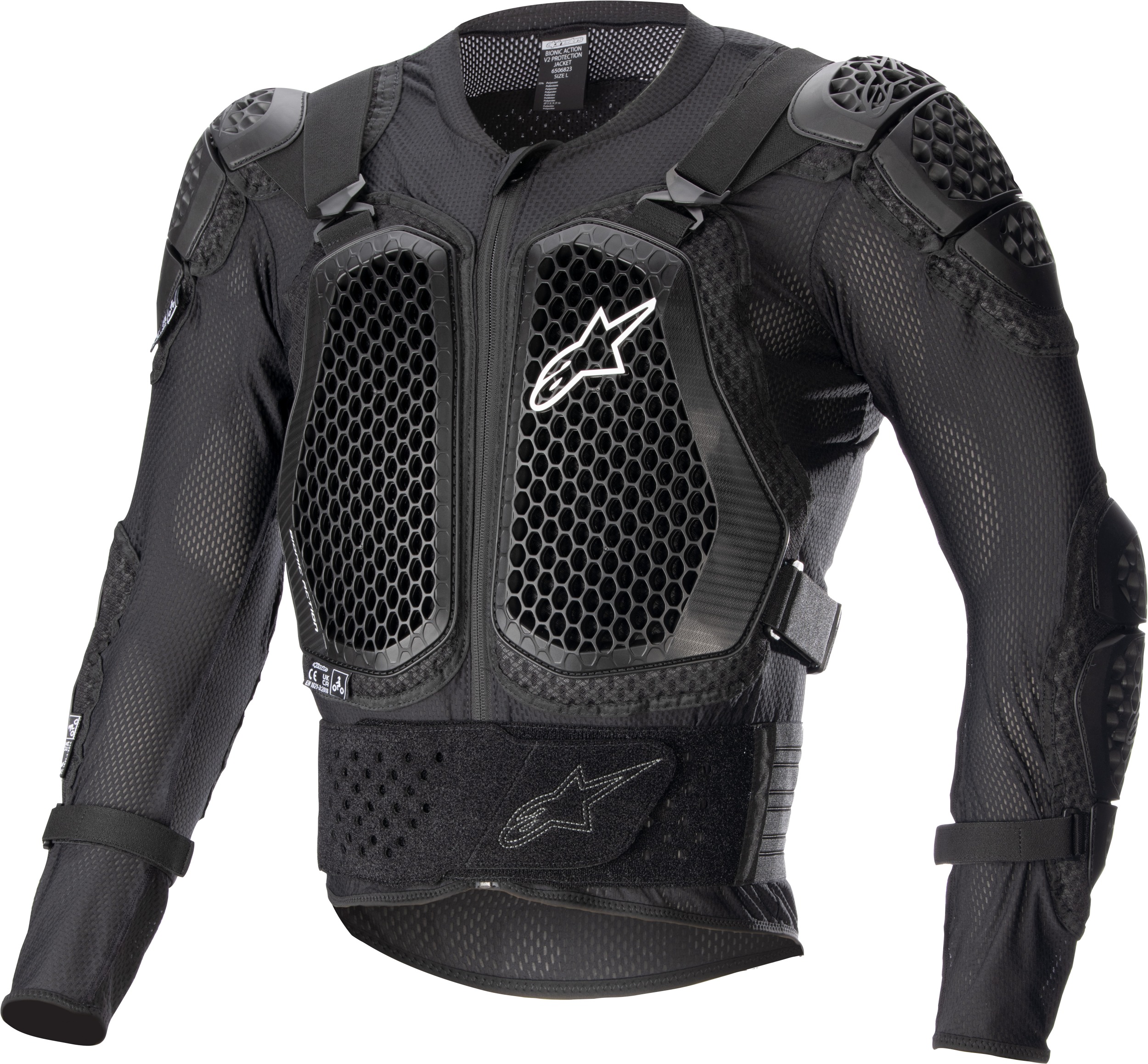 Alpinestars Bionic Action v2 Protection Jacket Black Large - Lightweight body armor jacket, size Large, Black - Click Image to Close
