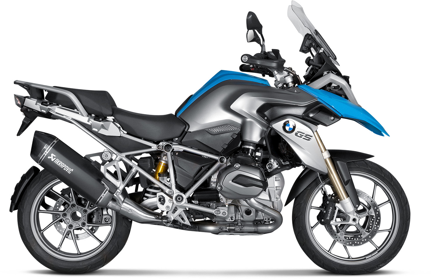 Black Titanium & Stainless Steel Full Exhaust - 13-16 BMW R1200GS/Adv - Click Image to Close
