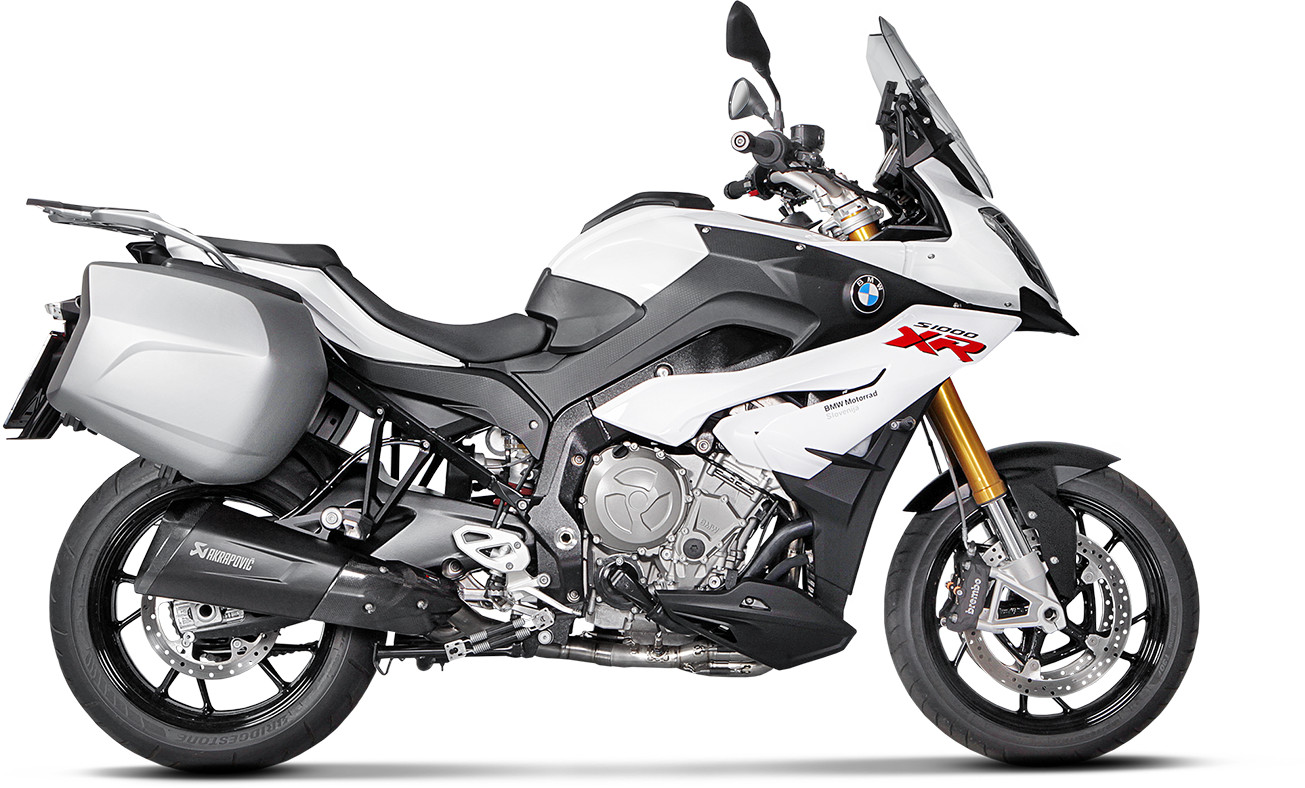 Black Titanium & Stainless Steel Full Exhaust - 15-16 BMW S1000XR - Click Image to Close