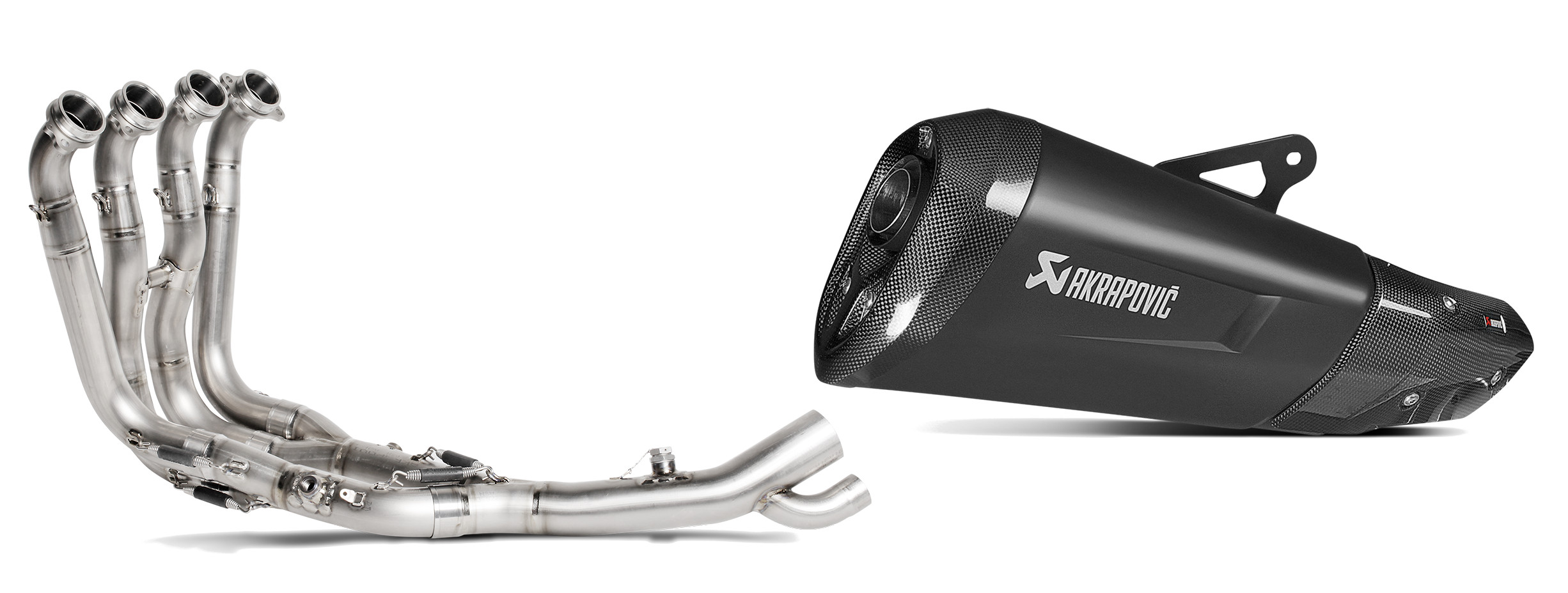 Black Titanium & Stainless Steel Full Exhaust - For 15-16 BMW S1000XR - Click Image to Close