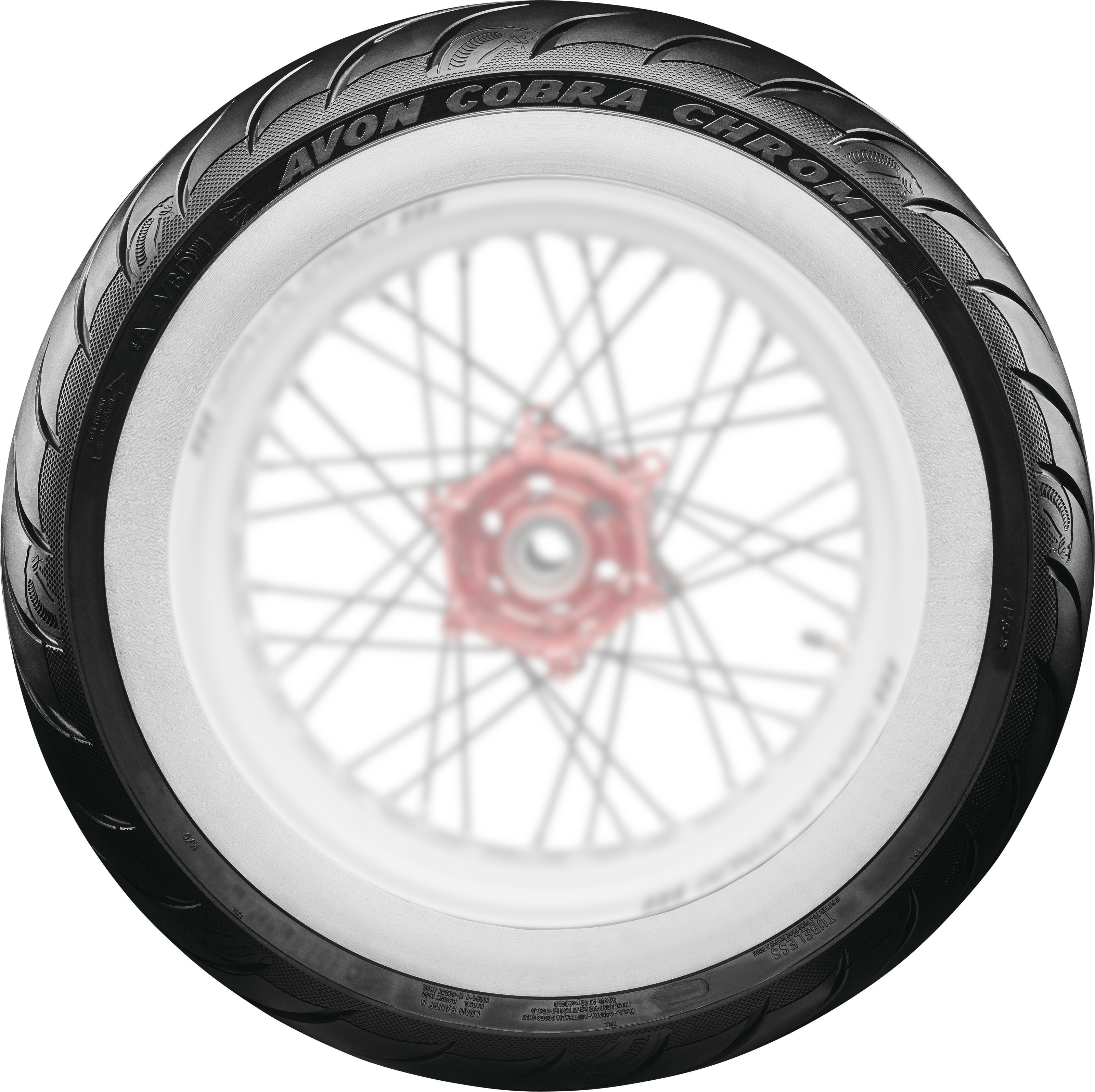 Whitewall Cobra Chrome AV91 Front Tire 150/80R16 - Click Image to Close