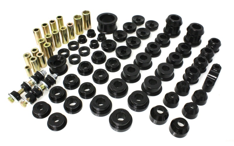 Black Hyper-Flex Master Bushing Kit Fits 92-95 Civic/CRX, 93-97 Del Sol - Click Image to Close