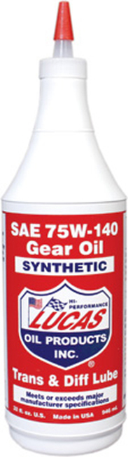 Lucas Synthetic Gear Oil 75W-140 1qt - High performance gear oil, 75W-140 - Click Image to Close
