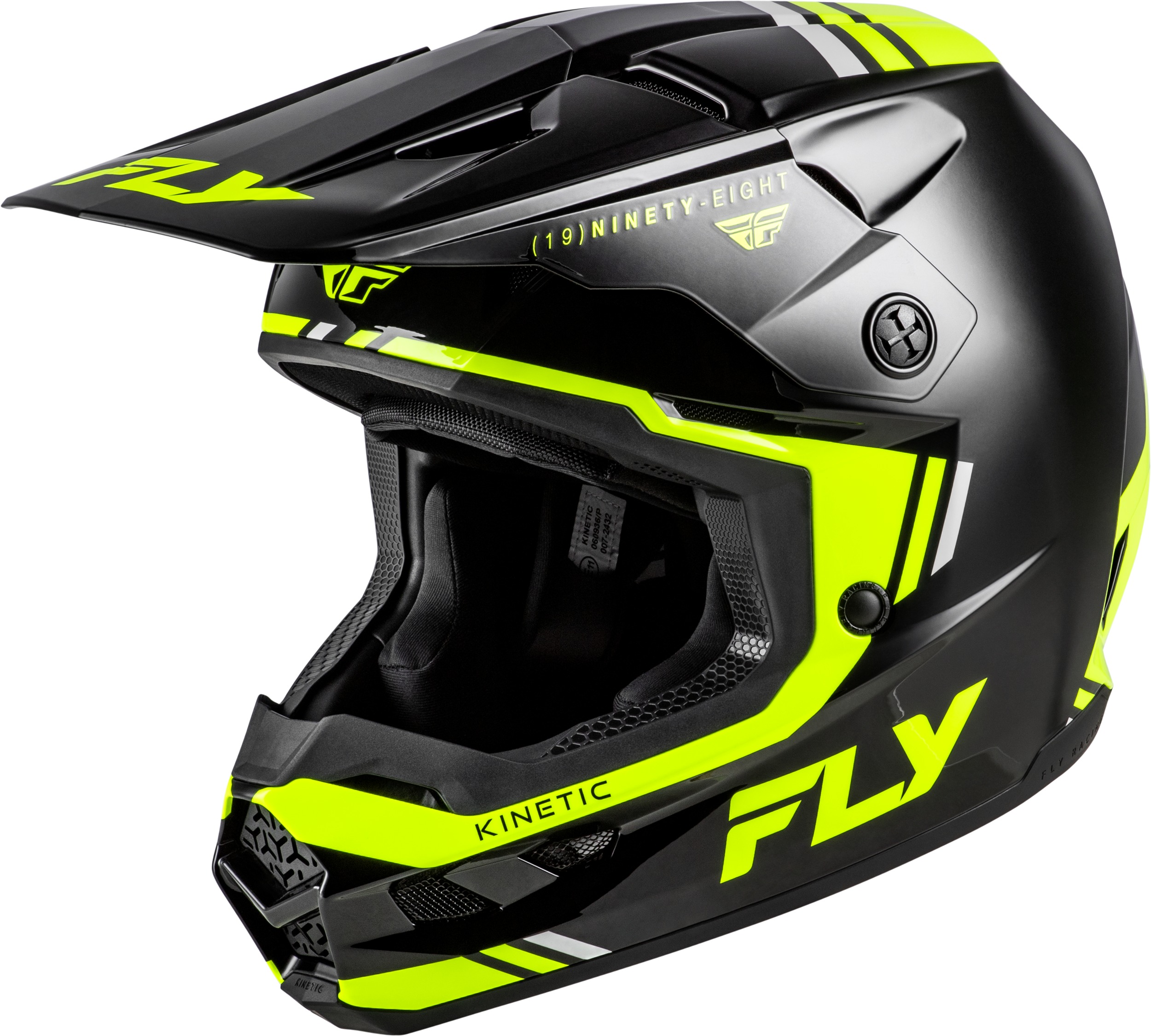 FLY Racing Kinetic Verdict Helmet Black/Hi-Vis/Grey SM - Small helmet in Black/Hi-Vis/Grey - Click Image to Close