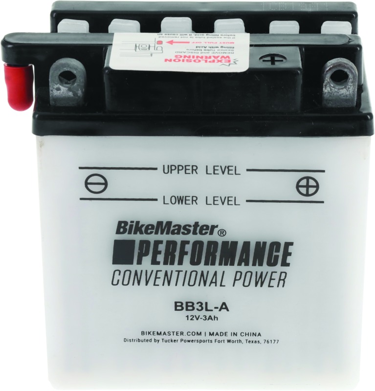 BikeMaster BB3L-A Conventional Motorcycle Battery - Conventional BB3L-A battery, 32 CCA - Click Image to Close
