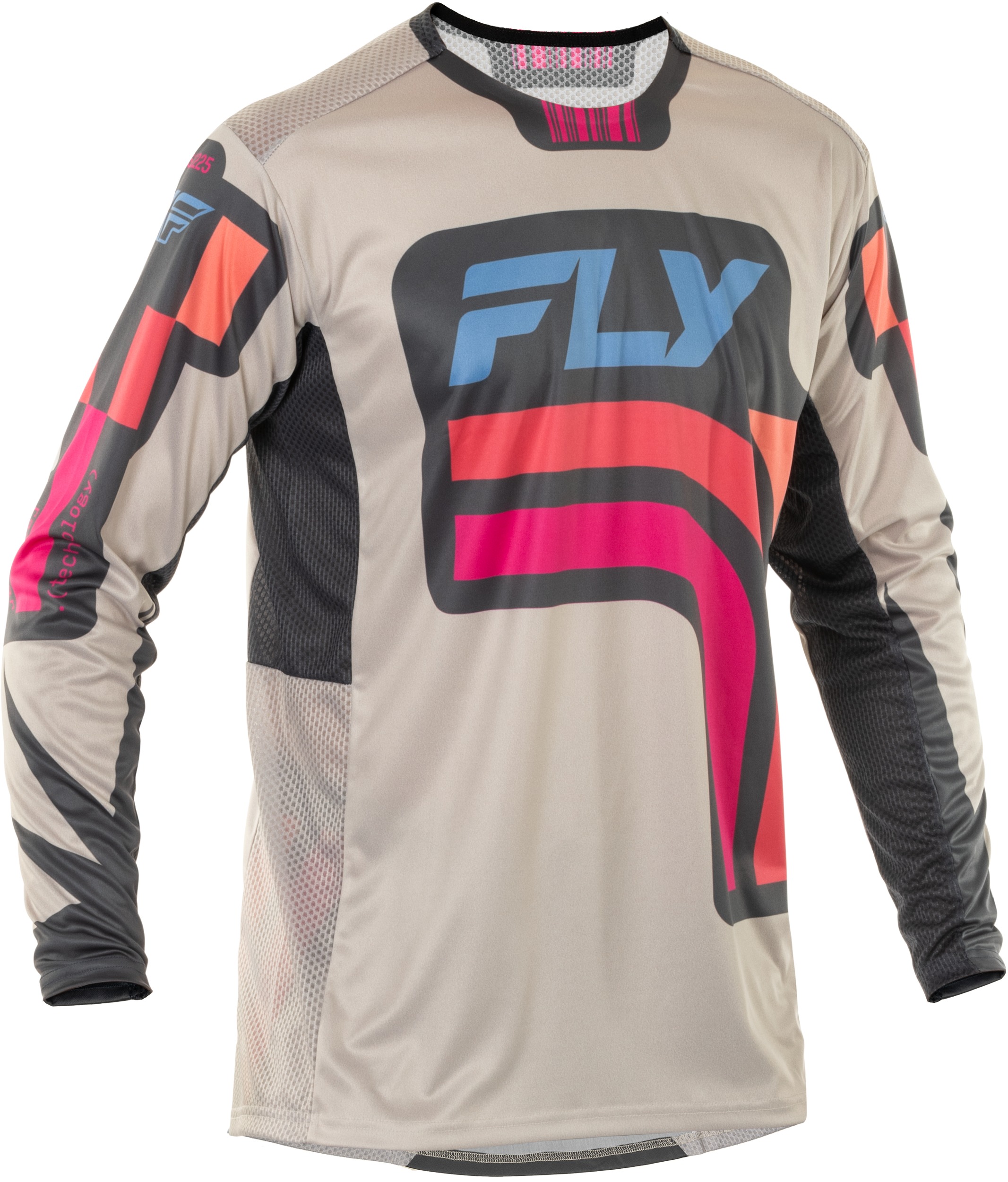 Fly Racing Youth Lite Vice Jersey Light Grey/Pink/Coral YXL - Youth X-Large offroad jersey in grey/pink/coral - Click Image to Close
