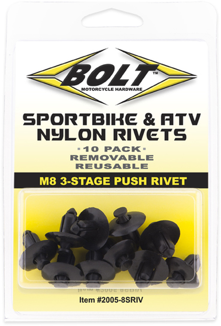 M8 3-Stage Push Rivets - 10 Pack - Click Image to Close
