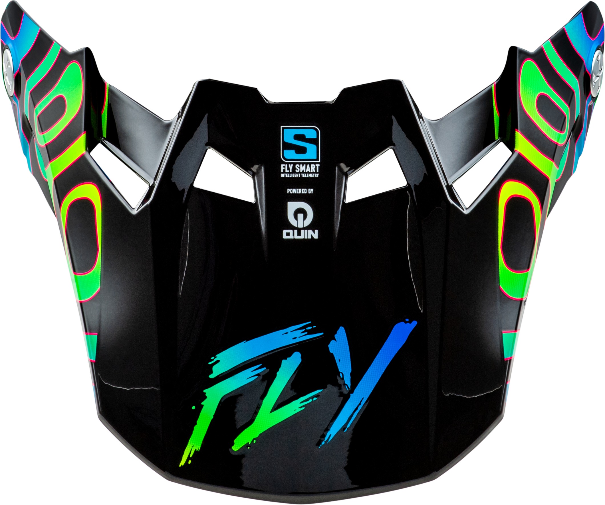 FLY Racing Formula S Carbon Zen Visor Black/Blue/Yellow YL/SM - Replacement visor for Formula S Carbon Zen helmet - Click Image to Close
