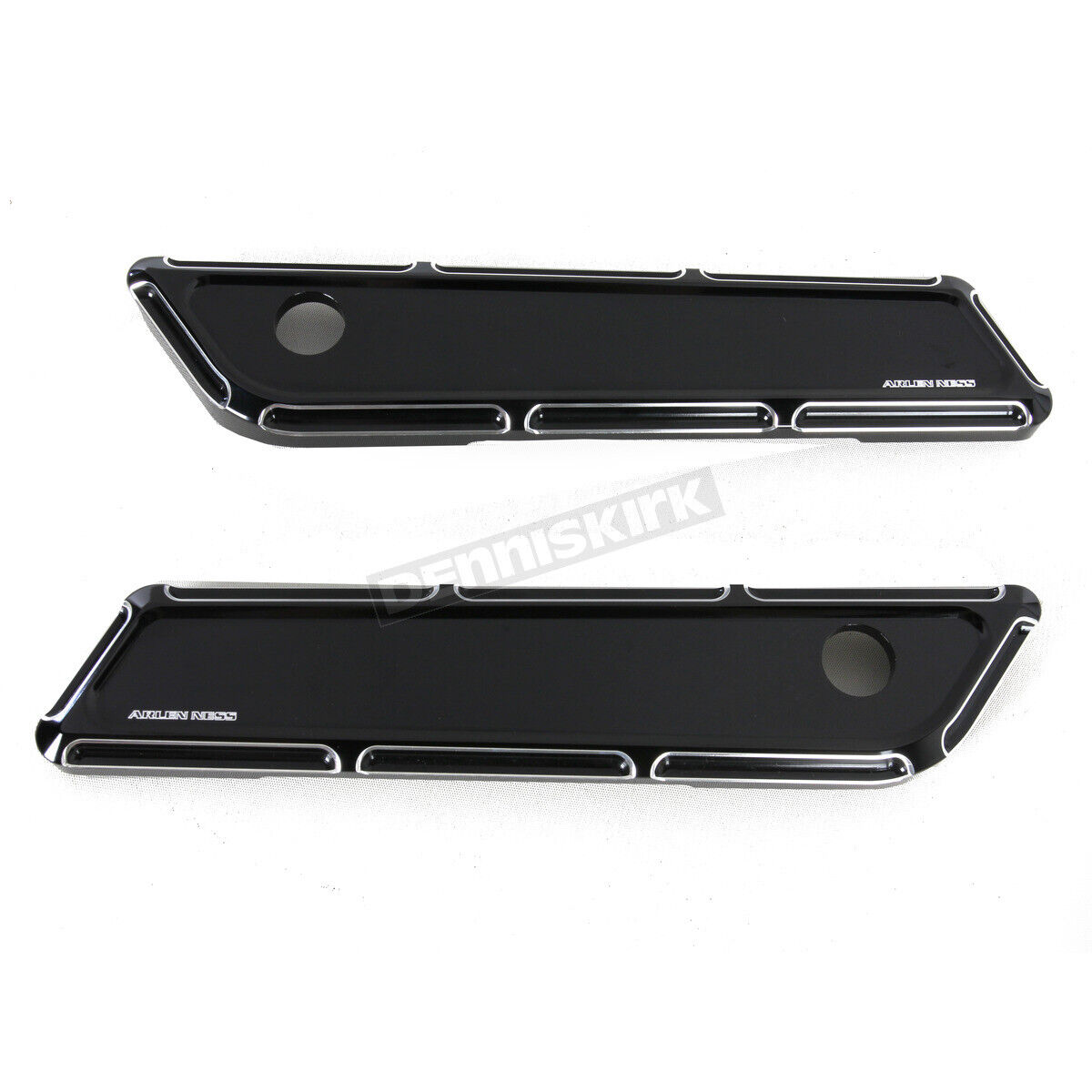 Saddlebag Latch Covers Beveled Black Arlen Ness - Click Image to Close