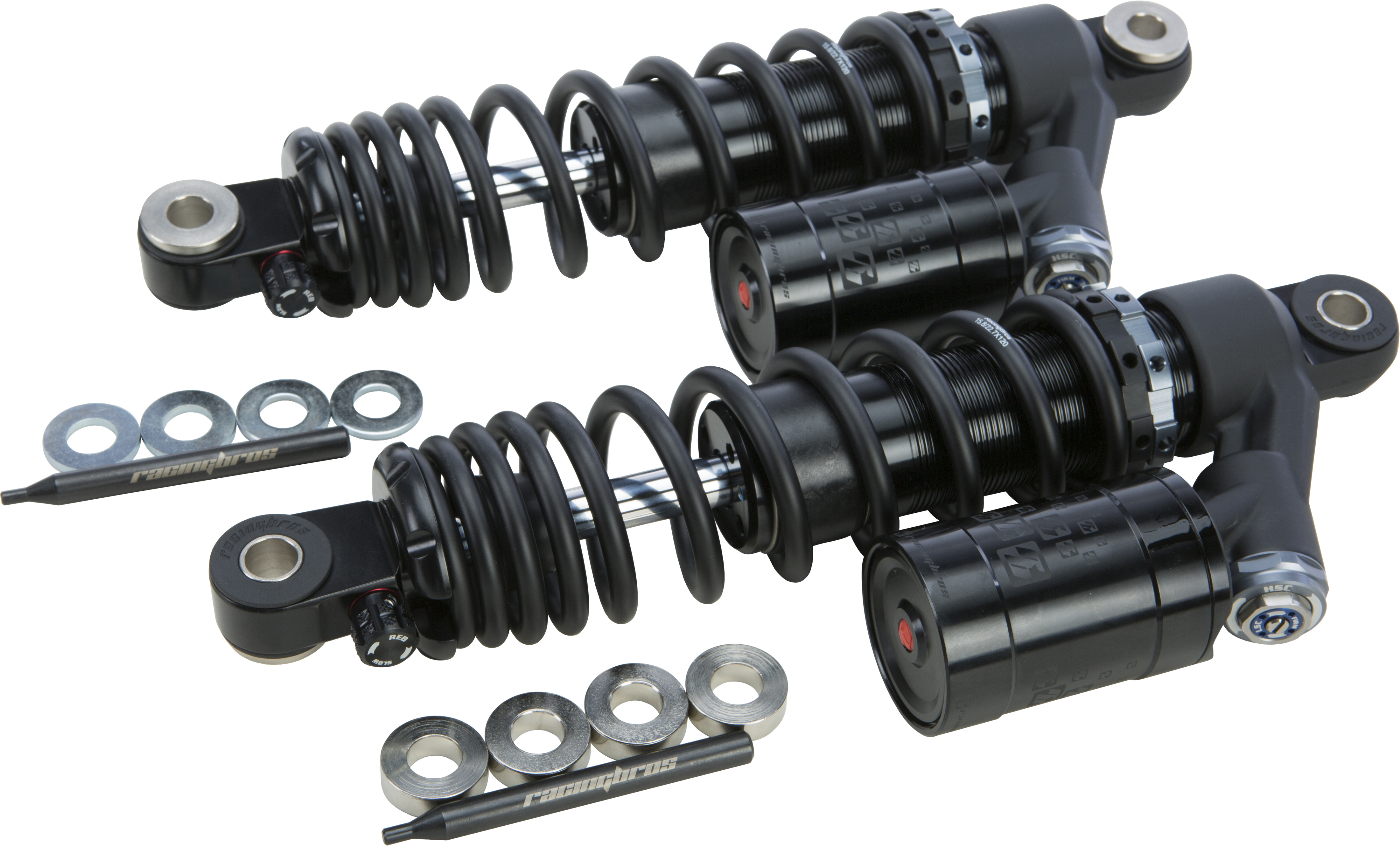 Remote Reservoir Rear Shocks 12.5" Heavy Duty - 91-UP Sporty & 84-94 FXR - Click Image to Close