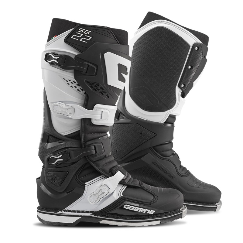 Gaerne SG22 Boot Black/White Size 8 - High-performance MX boot in size 8 - Click Image to Close