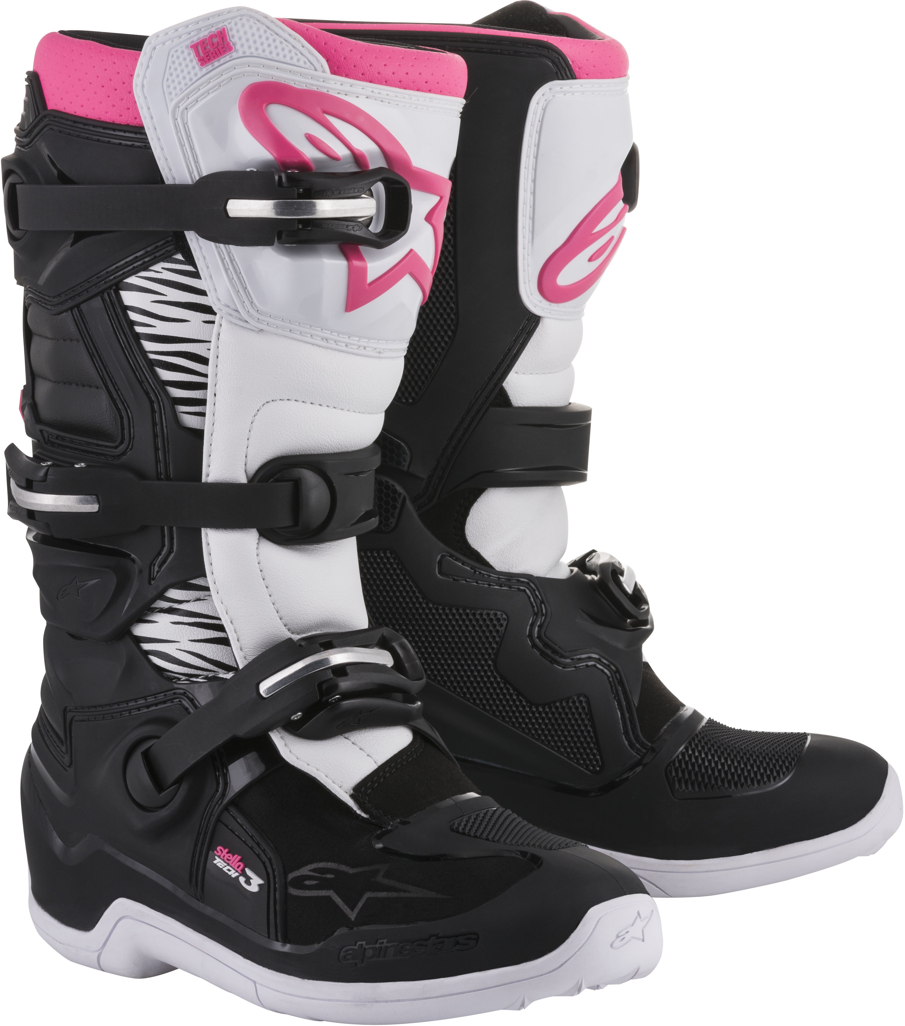 Tech 3 Stella Boots Black/White/Pink Size 7 - Click Image to Close