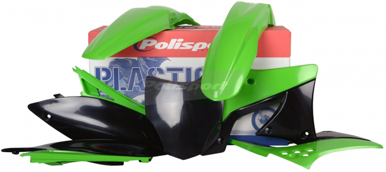 Plastic Kit - Original 09 Green/Black - For 09-12 Kawasaki KX250F - Click Image to Close