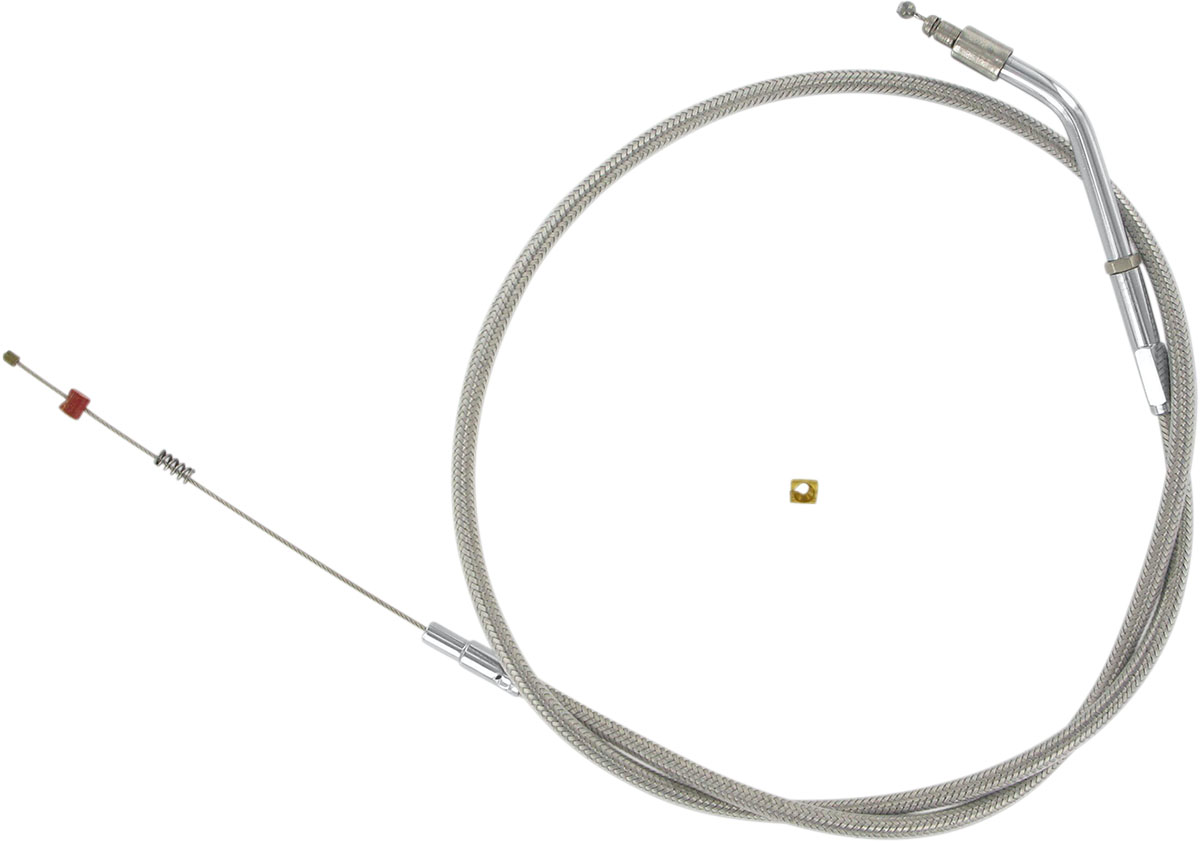 +8" Braided Stainless Steel Idle Cable - 8" Longer Than Harley 56309-96 - Click Image to Close