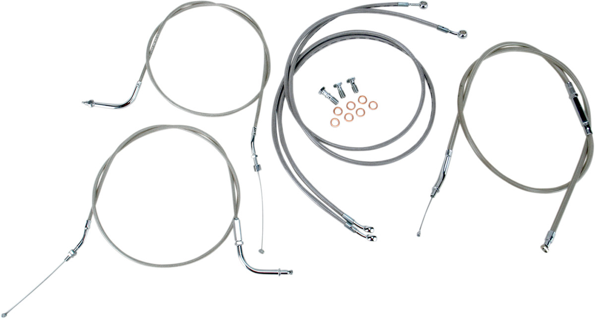 Cable and Line Kit 12"-14" Bar - For 99-03 Yamaha Road Star 1600 - Click Image to Close