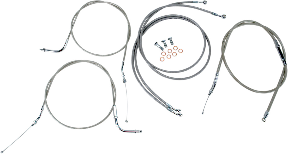 Cable and Line Kit 12"-14" Bar - 99-03 Yamaha Road Star 1600 - Click Image to Close