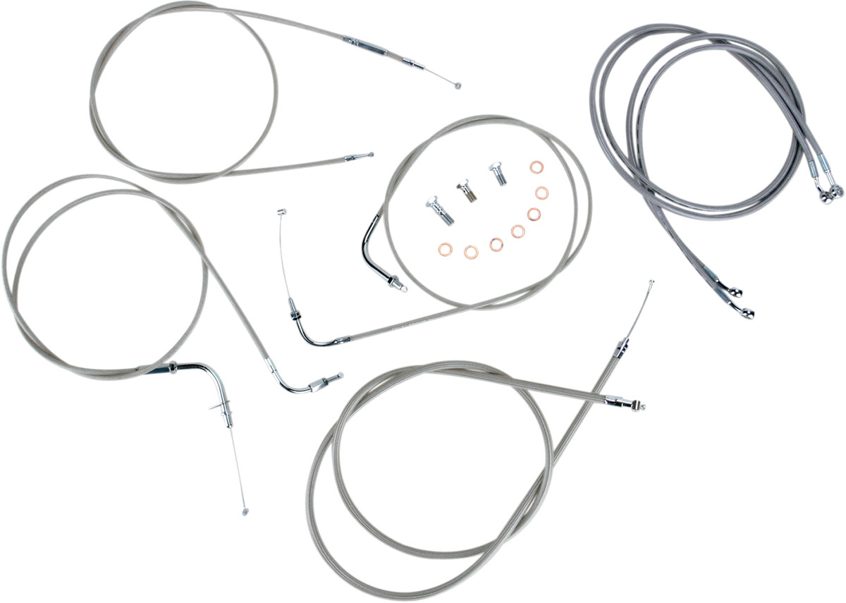 Cable and Line Kit 18"-20" Bar - For 99-09 Yamaha V-Star 1100 Custom - Click Image to Close