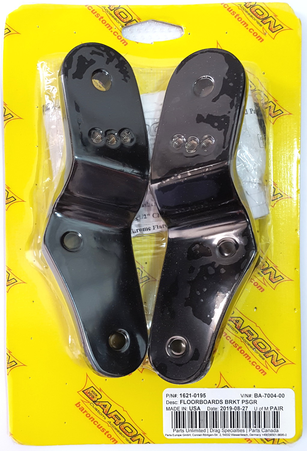 Passenger Floorboard Brackets - Black - For 96-10 Yamaha Royal Star - Click Image to Close
