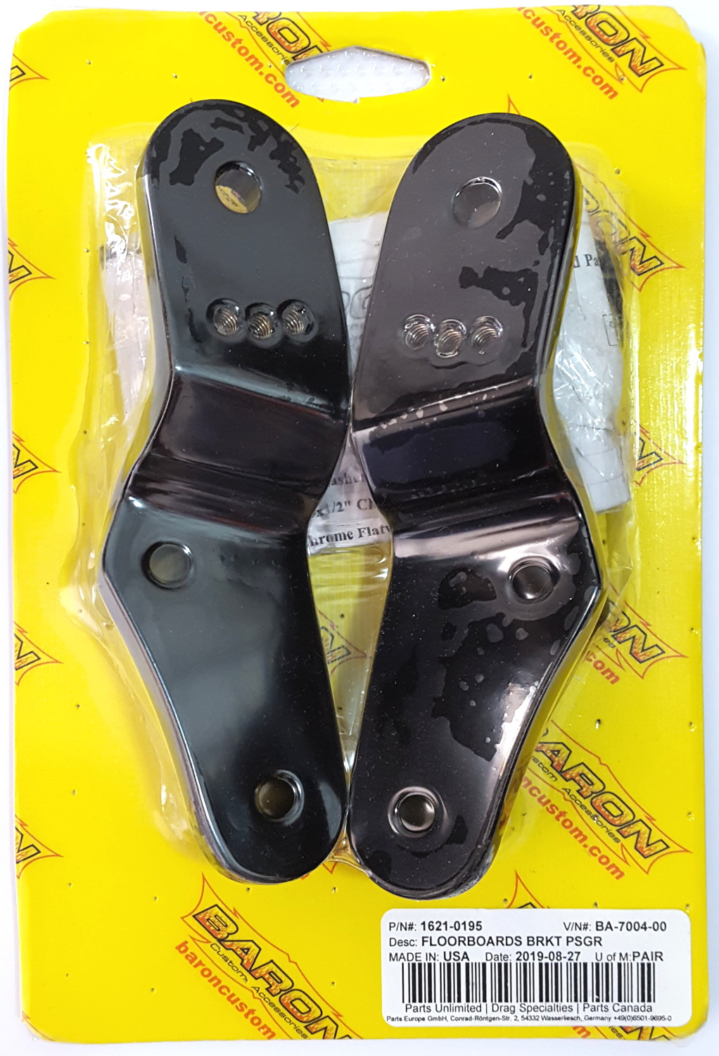 Passenger Floorboard Brackets - Black - For 96-10 Yamaha Royal Star - Click Image to Close